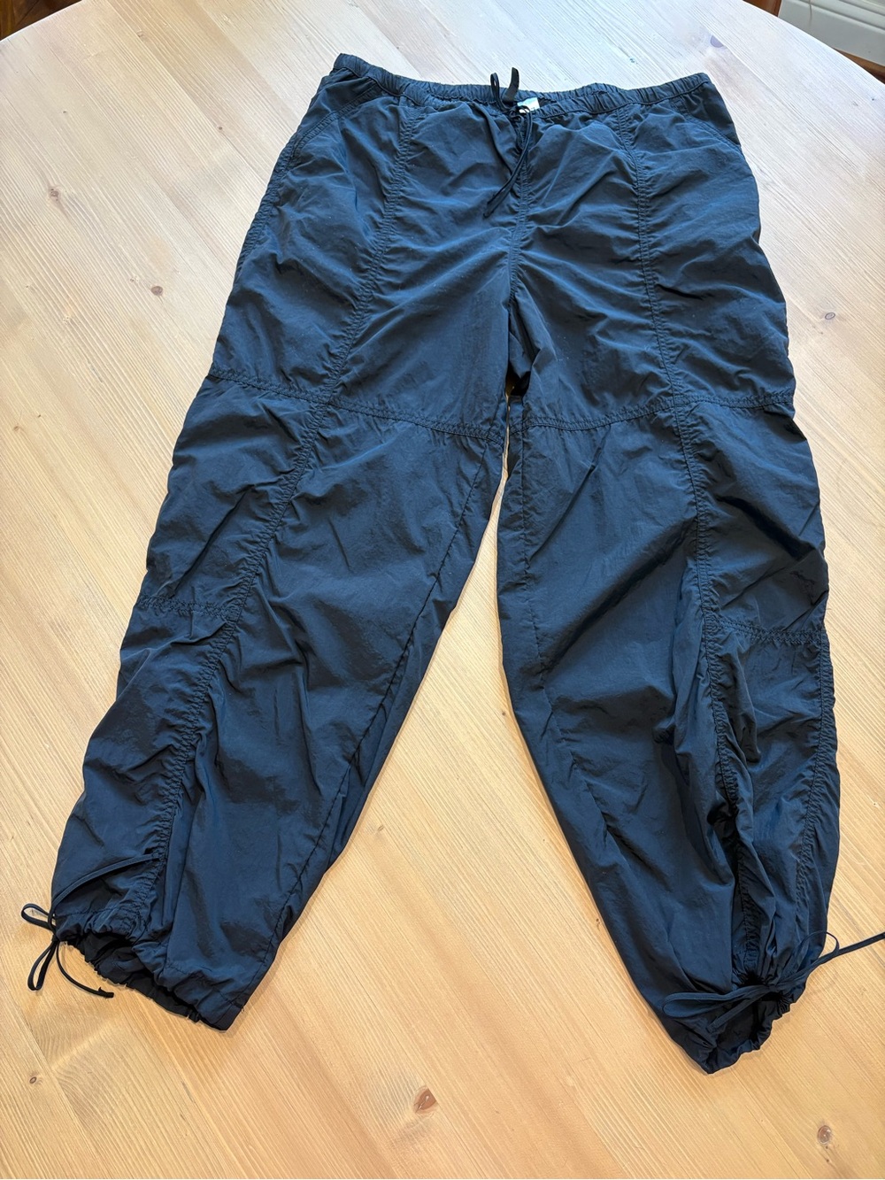 Divided Black Cargo Drawstring Pants